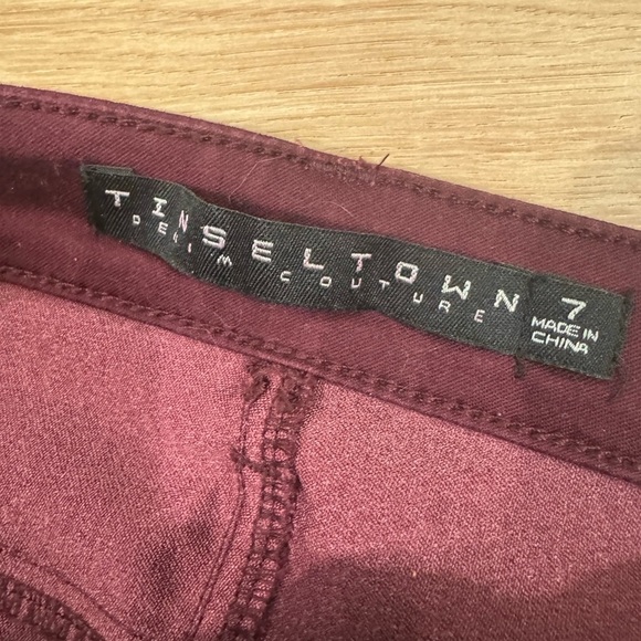 Tinseltown Burgundy Denim Pants - Picture 5 of 5